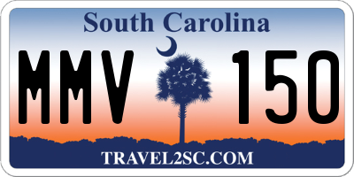 SC license plate MMV150