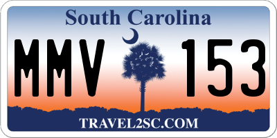 SC license plate MMV153