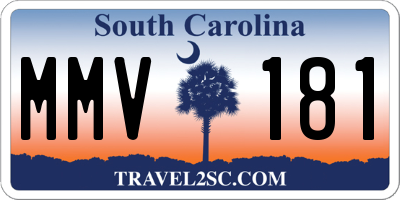 SC license plate MMV181