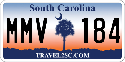SC license plate MMV184