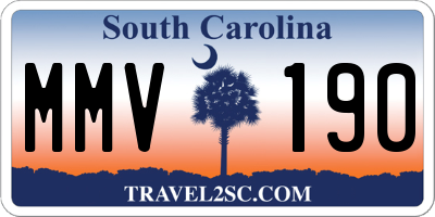 SC license plate MMV190