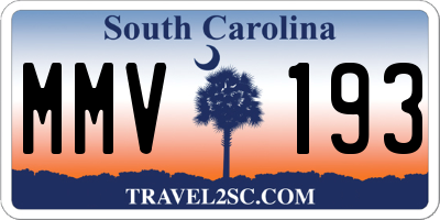 SC license plate MMV193