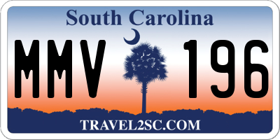 SC license plate MMV196
