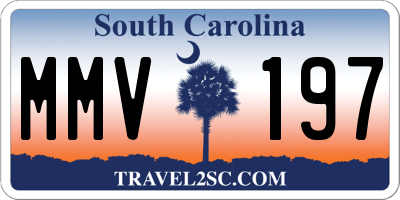 SC license plate MMV197