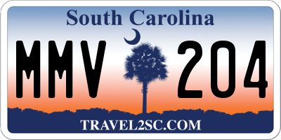 SC license plate MMV204