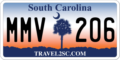 SC license plate MMV206