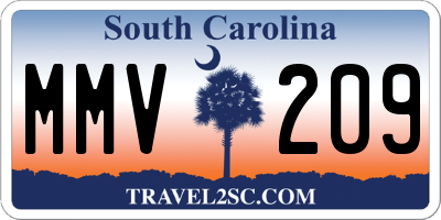 SC license plate MMV209