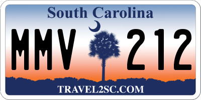 SC license plate MMV212