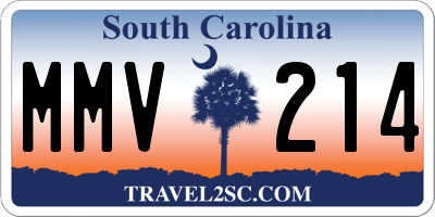 SC license plate MMV214