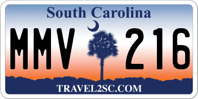 SC license plate MMV216