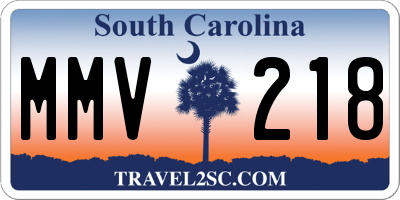 SC license plate MMV218