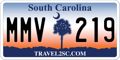 SC license plate MMV219