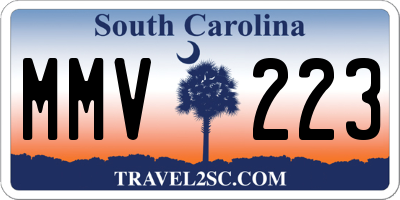 SC license plate MMV223