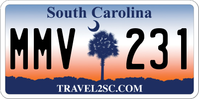 SC license plate MMV231