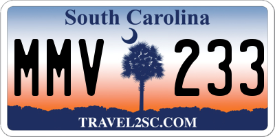 SC license plate MMV233