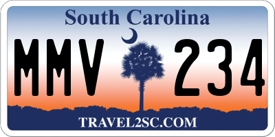 SC license plate MMV234