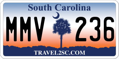 SC license plate MMV236