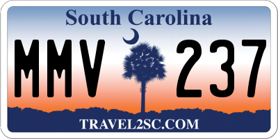 SC license plate MMV237