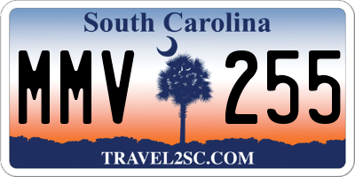 SC license plate MMV255