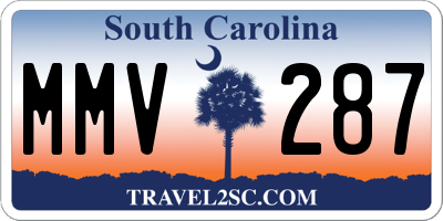 SC license plate MMV287