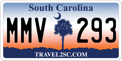 SC license plate MMV293