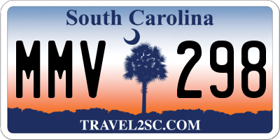 SC license plate MMV298