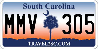 SC license plate MMV305