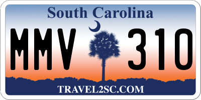 SC license plate MMV310