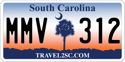 SC license plate MMV312