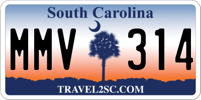 SC license plate MMV314