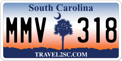 SC license plate MMV318