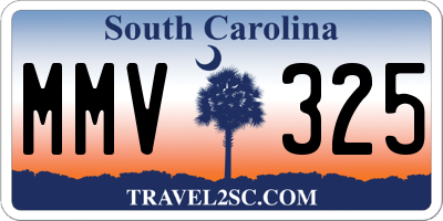SC license plate MMV325