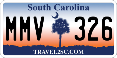 SC license plate MMV326