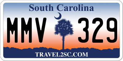 SC license plate MMV329