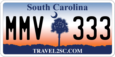 SC license plate MMV333