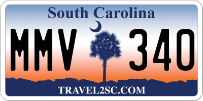 SC license plate MMV340