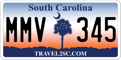 SC license plate MMV345