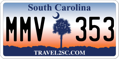 SC license plate MMV353