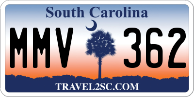 SC license plate MMV362