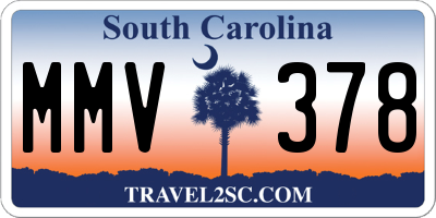 SC license plate MMV378