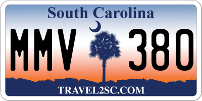 SC license plate MMV380