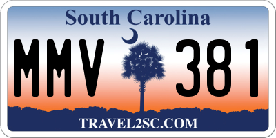 SC license plate MMV381