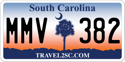 SC license plate MMV382