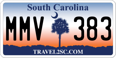 SC license plate MMV383