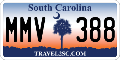 SC license plate MMV388