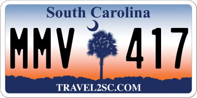 SC license plate MMV417