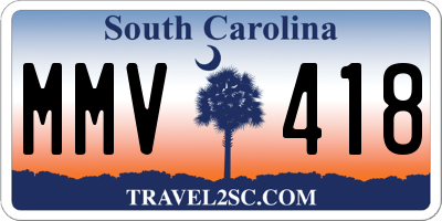 SC license plate MMV418
