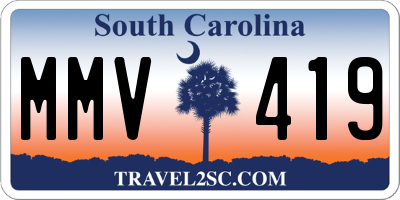 SC license plate MMV419