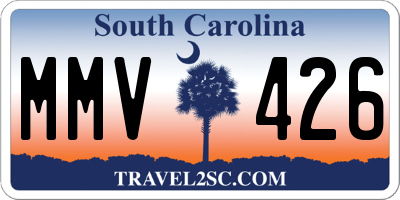SC license plate MMV426