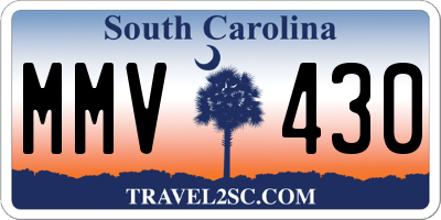 SC license plate MMV430